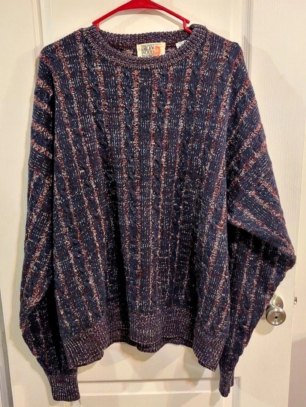 Ironwood Trading Company Vintage Cable knit Mavy Grandpa Sweater XL